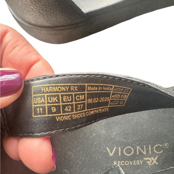 Vionic Harmony RX Recovery Sandals Black Leather Women’s 11 Comfort Orthopedic - Picture 5 of 5